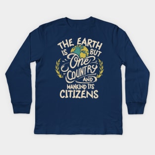 The Earth is But One Country - The Baha'i Faith Kids Long Sleeve T-Shirt